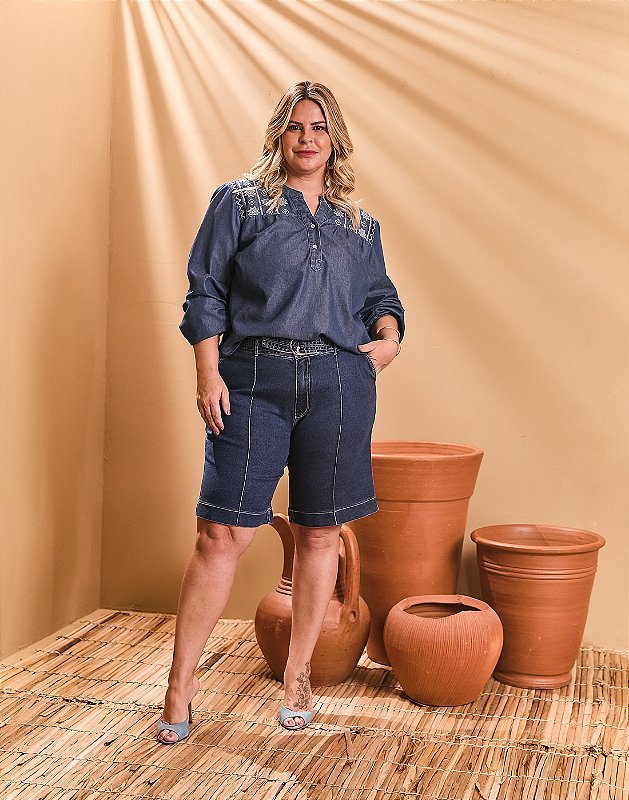 BERMUDA JEANS CONTRASTE